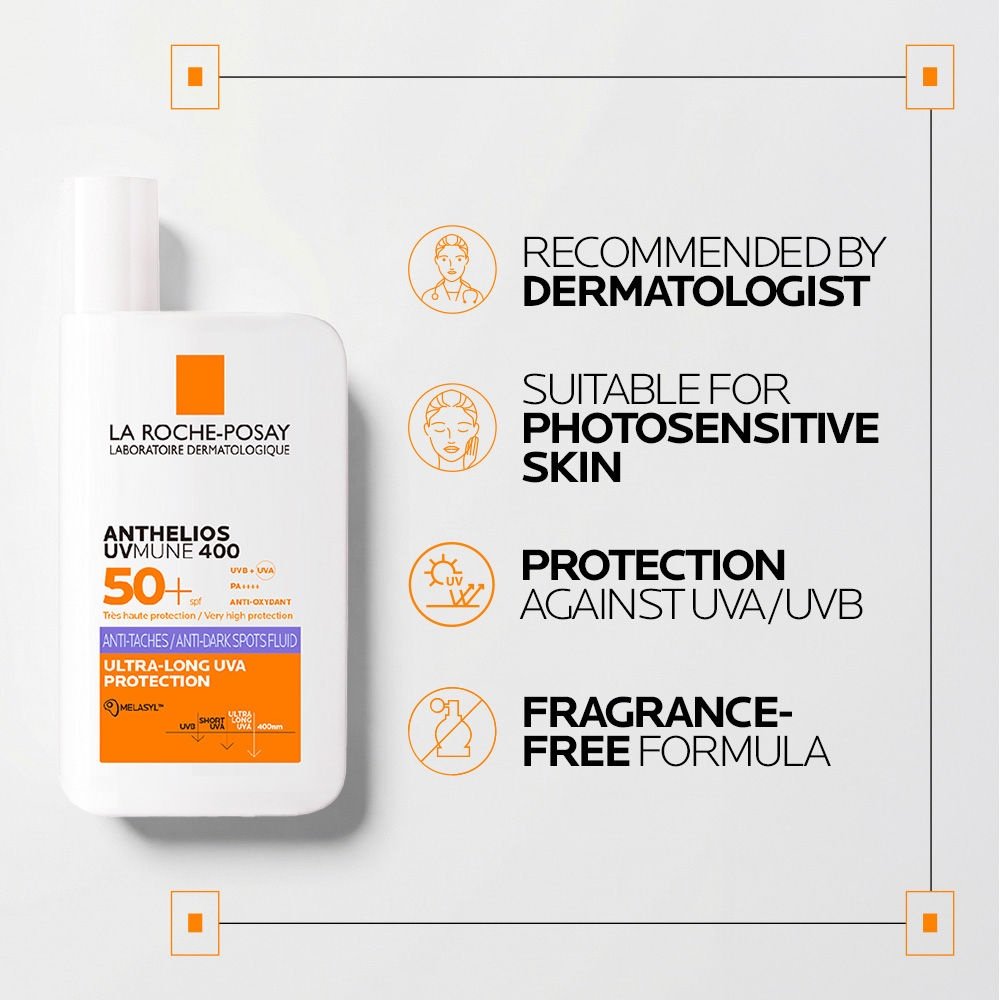 La Roche-Posay Anthelios UVMune 400 Anti-Dark Spots Fluid Sunscreen 50+ PA++++ - Image 4